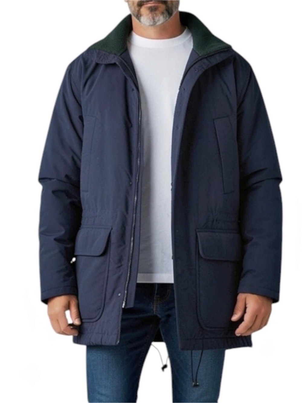 LANDS' END Squall Jacket Men's Nylon Fleece Lined Jacket Size Small
